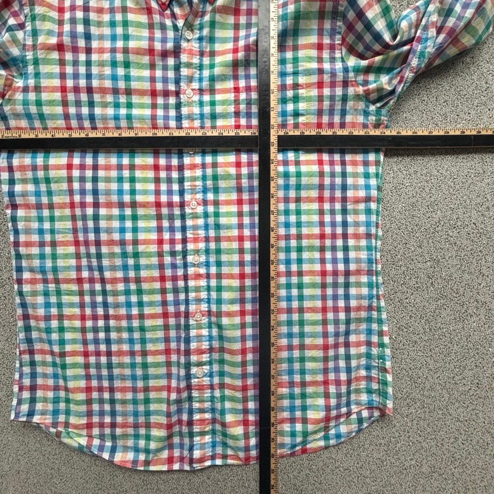 J.Crew Button Shirt Mens XL-Tall Multicolor Plaid Gingham Cotton Preppy Summer - Picture 5 of 8